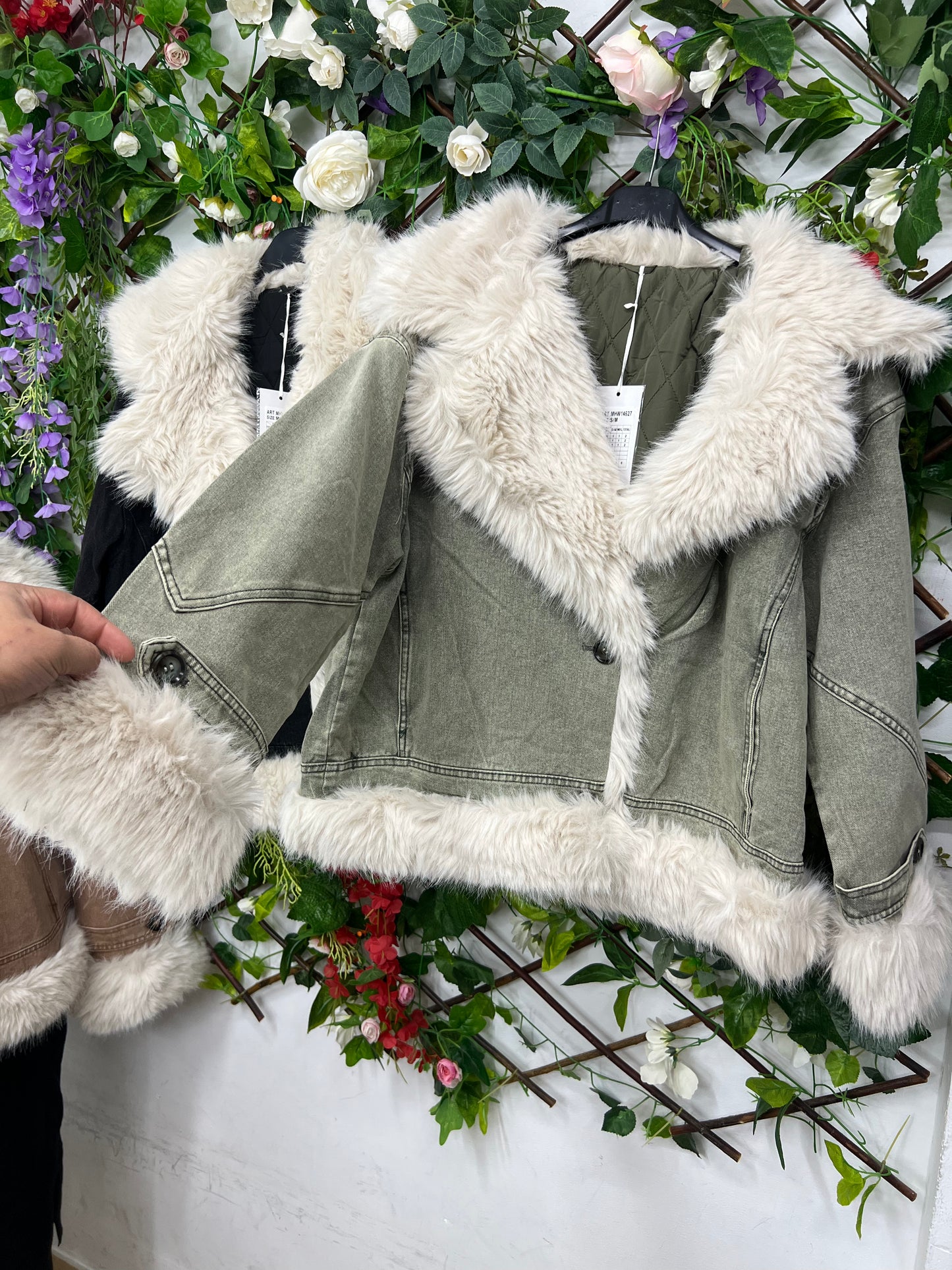 Chaqueta Vaquera Efecto Pelo Largo