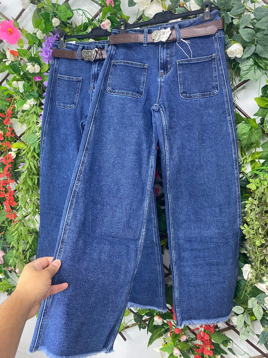 Jeans Bolsillos Cinturon