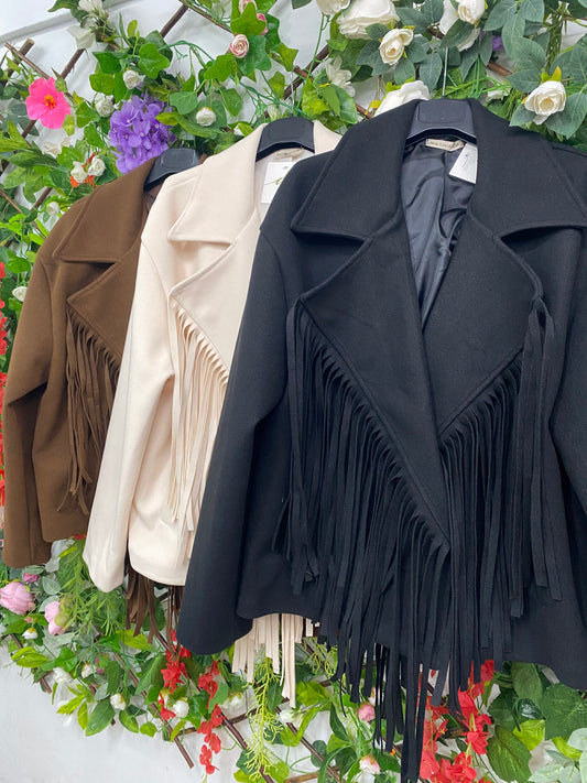 Chaqueta Paño Flecos y Cruzada