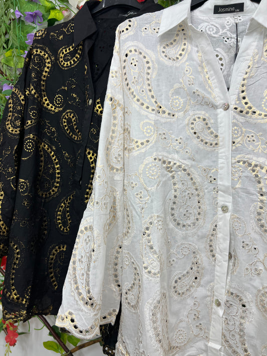 Camisa Bordados Perforados