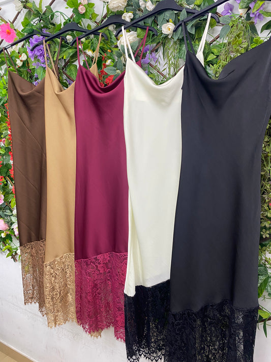 Vestido Lencero Asimetrico Largo