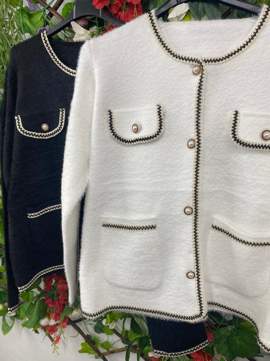 Cardigan Punto Ribete