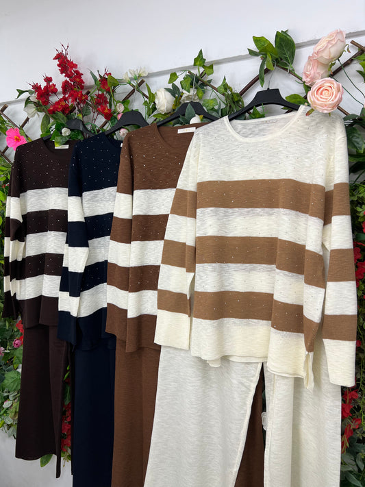 Conjunto Hilo Rayas y Brillantes