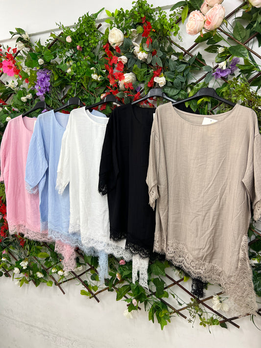 Blusa Puntilla Asimetrica