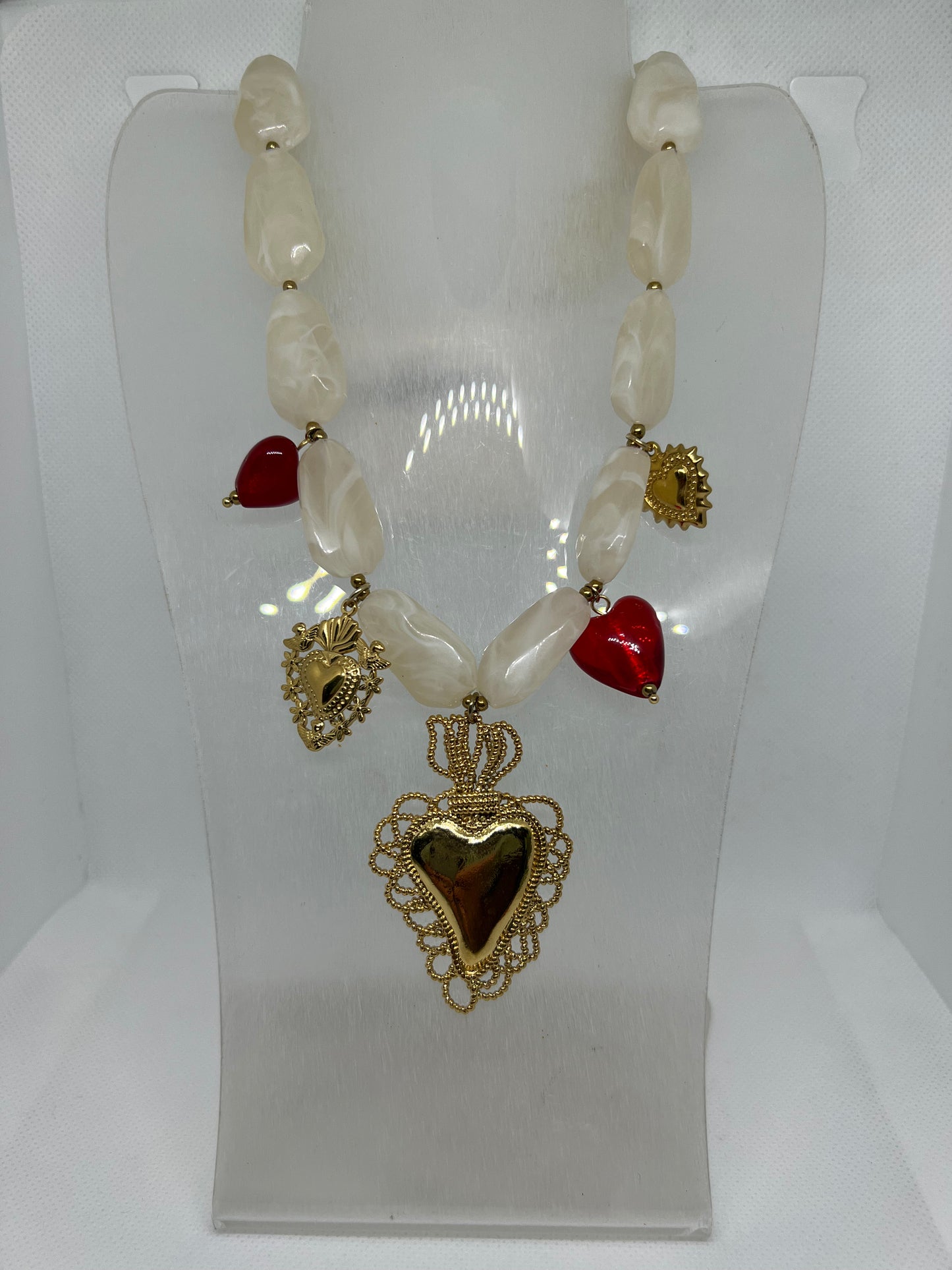 Collar Nacar y Corazones