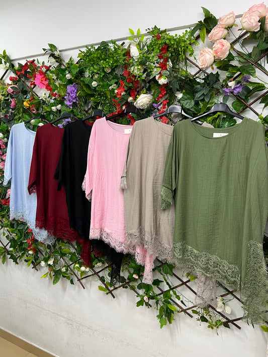 Blusa Puntilla Asimetrica