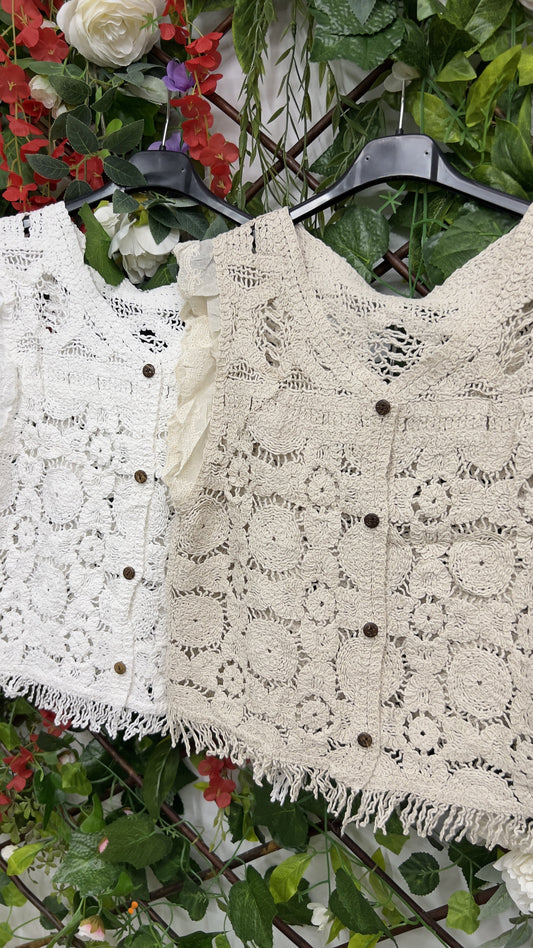 Chaleco Crochet Volantes