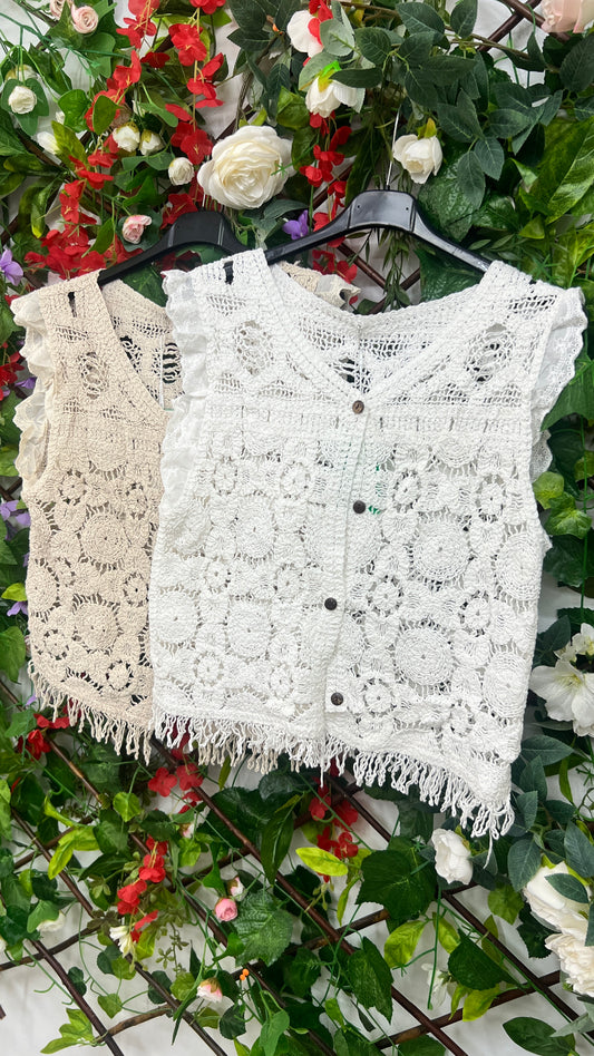 Chaleco Crochet Volantes