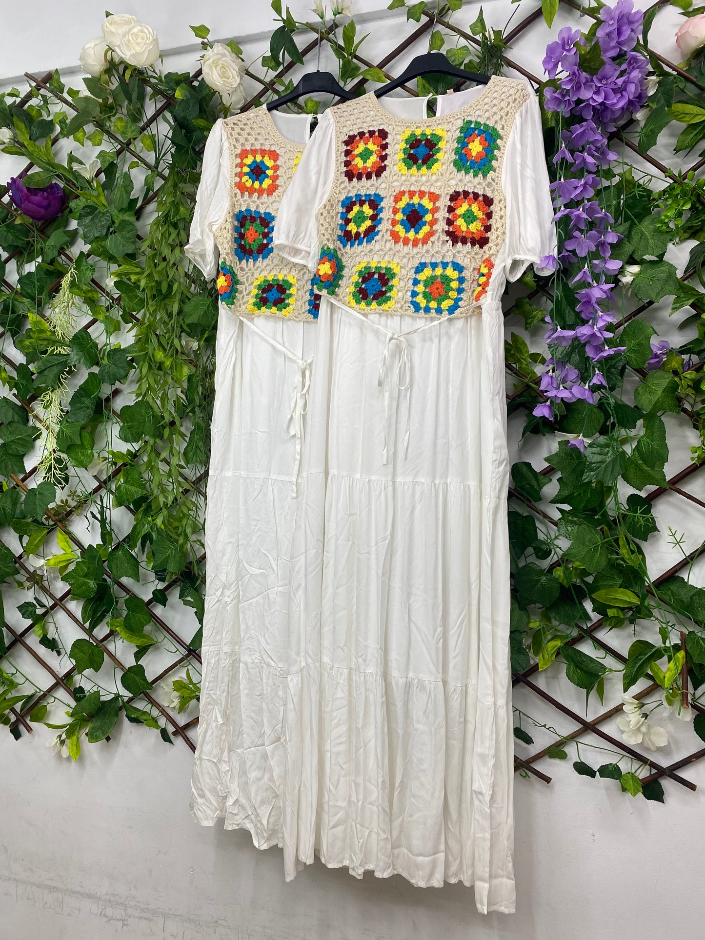 Vestido con Chaleco Ganchillo