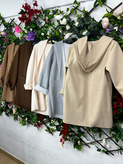 Chaqueta Paño Gorro Bolsillos