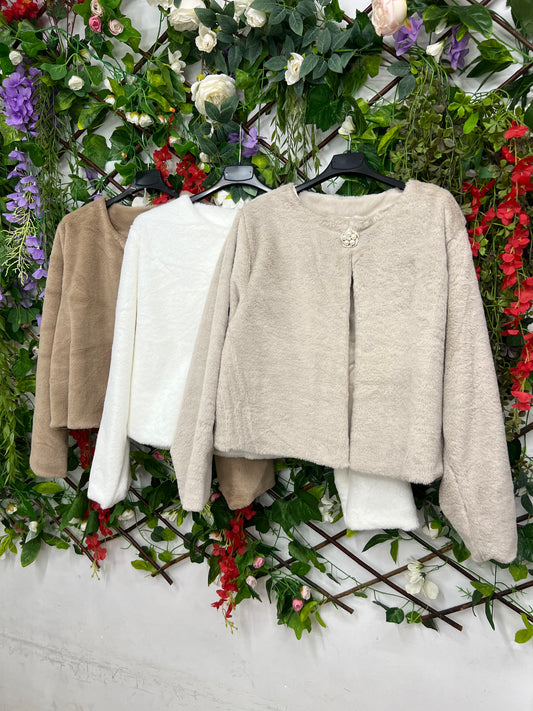 Chaqueta Bolero Efecto Pelo