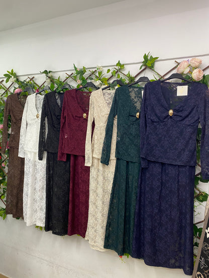 Conjunto Falda Brocado