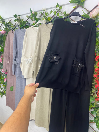 Conjunto Punto Bolsillos Petalos