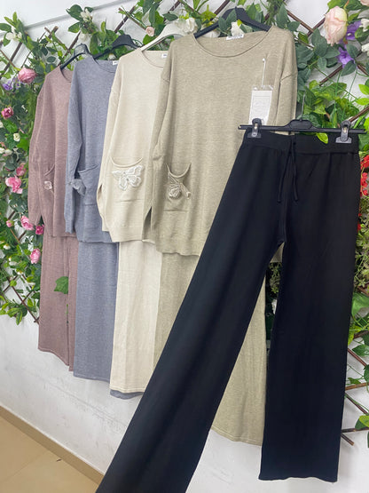 Conjunto Punto Bolsillos Petalos