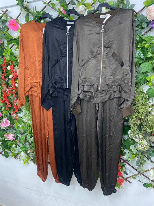Conjunto Bomber Raso