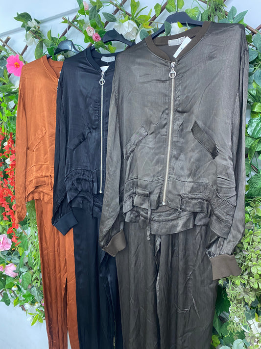 Conjunto Bomber Raso