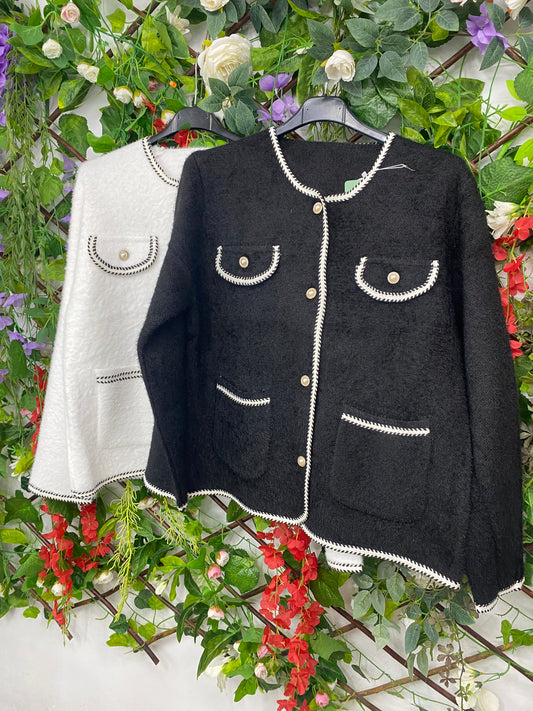 Cardigan Punto Ribetes