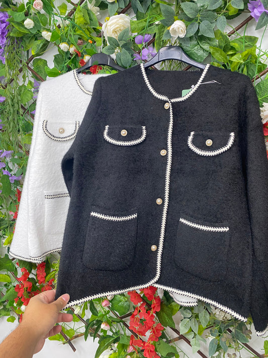 Cardigan Punto Ribetes
