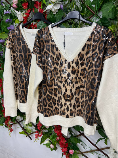 Sueter Print Lentejuelas