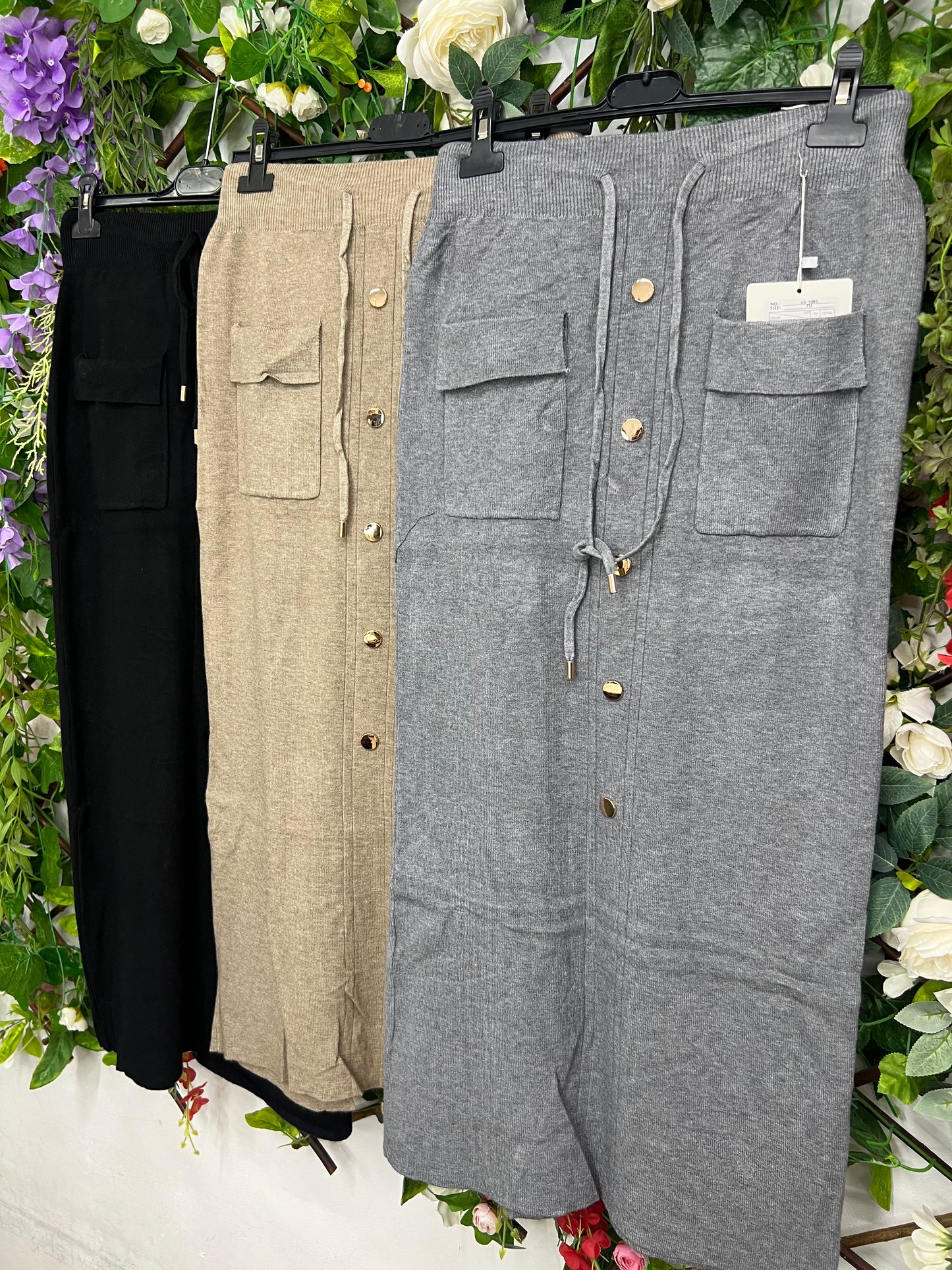 Falda Punto Midi Botones