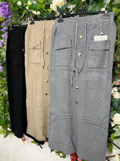 Falda Punto Midi Botones