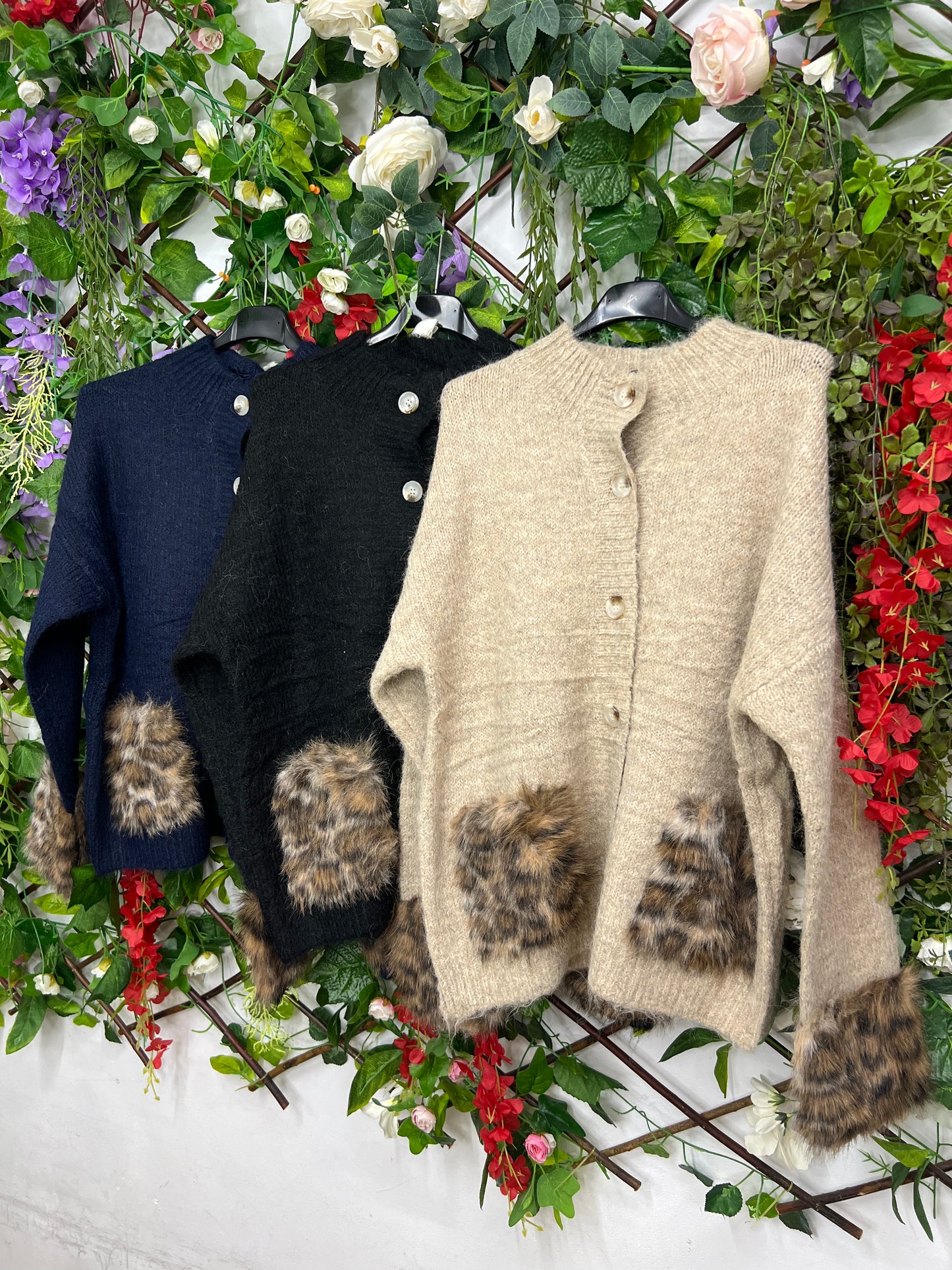 Cardigan Efecto Pelo Print