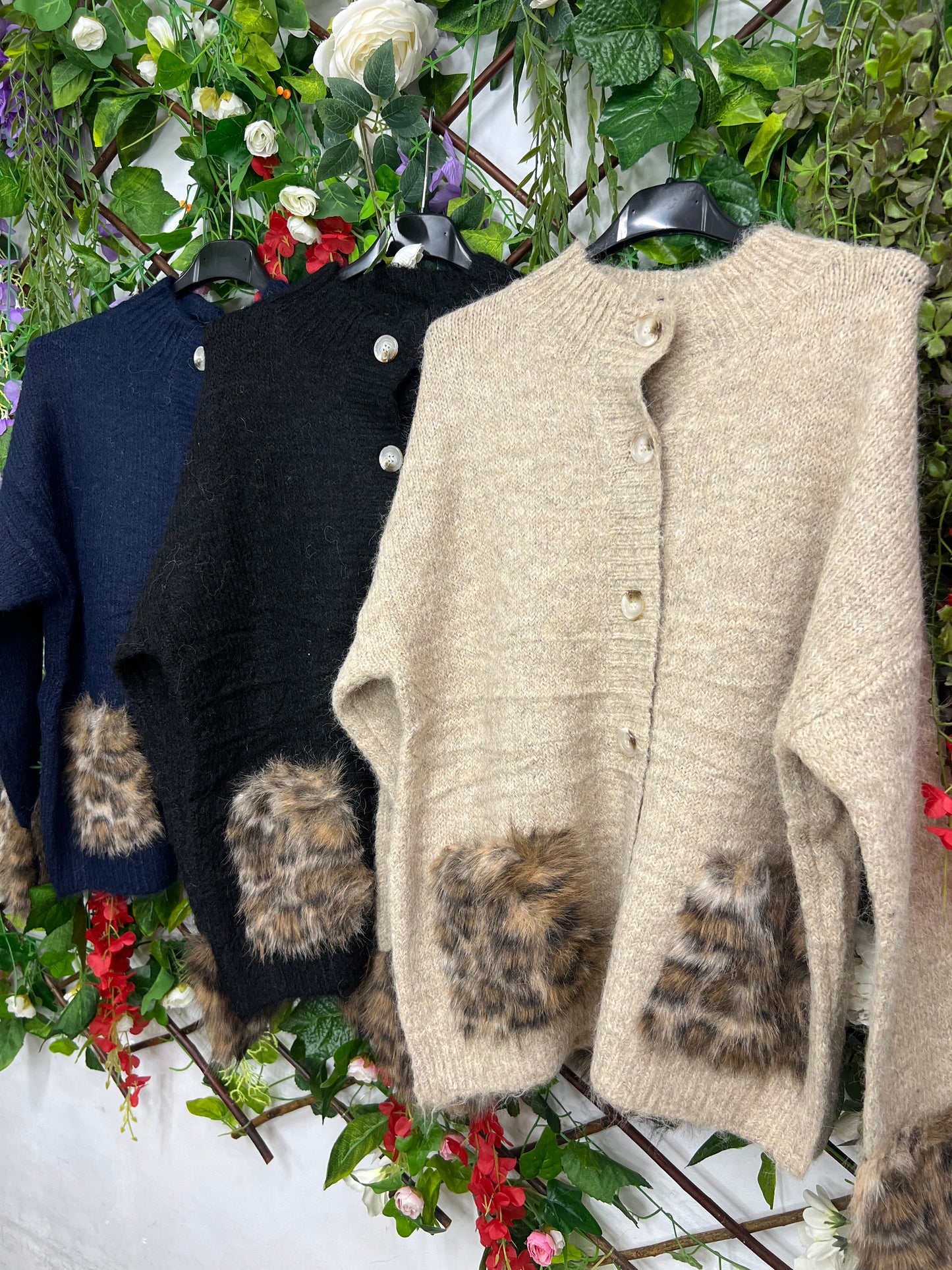 Cardigan Efecto Pelo Print