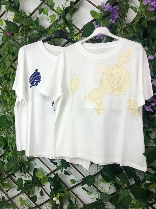 Camiseta Aplicacion Floral