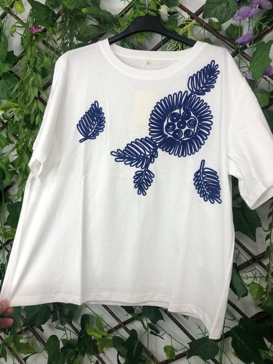 Camiseta Aplicacion Floral