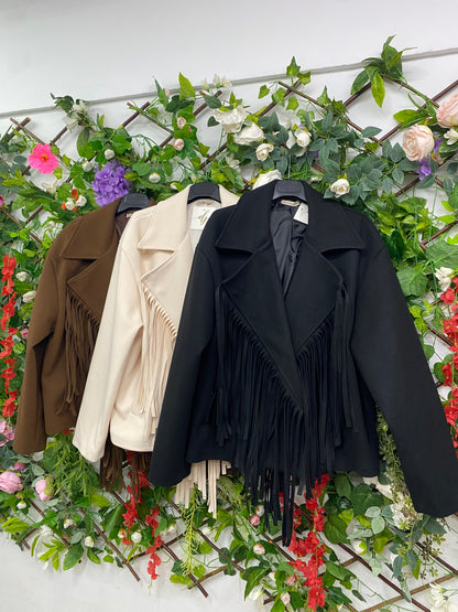 Chaqueta Paño Flecos y Cruzada