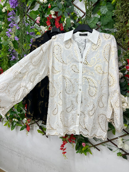 Camisa Bordados Perforados