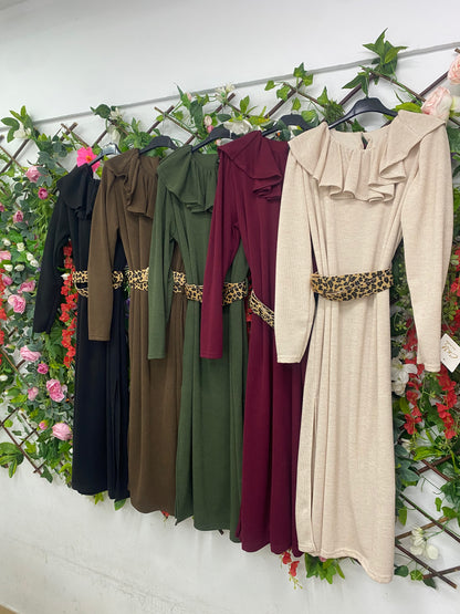 Vestido Blonda Cinturon Print