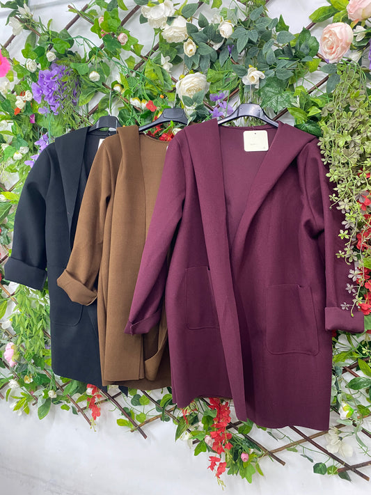 Chaqueta Paño Gorro Bolsillos