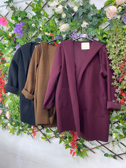 Chaqueta Paño Gorro Bolsillos