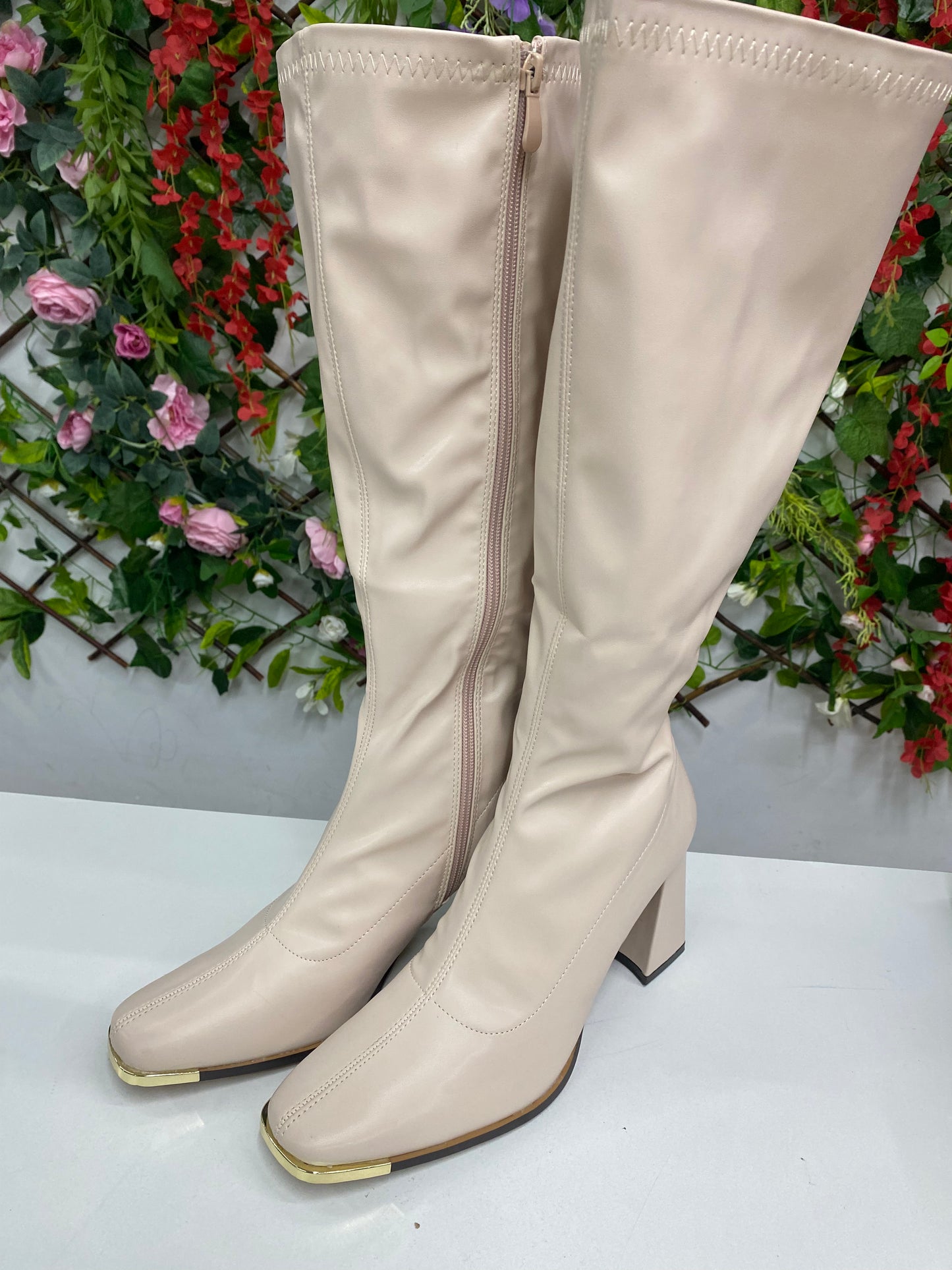 Bota Alta PoliPiel Beige