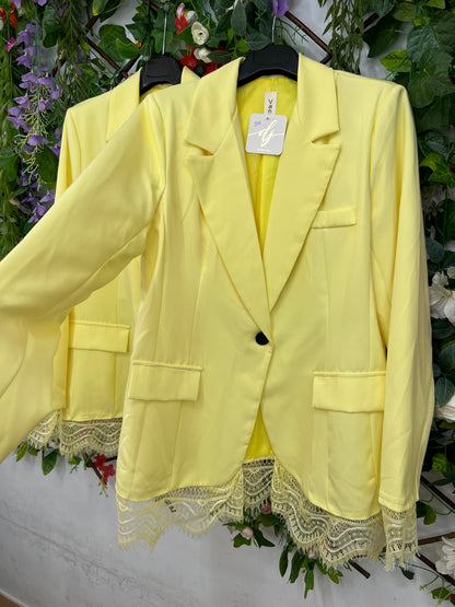 Blazer Encajes Puño y Bajos