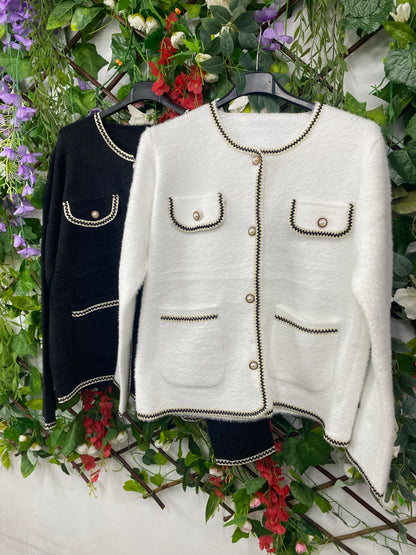 Cardigan Punto Ribete