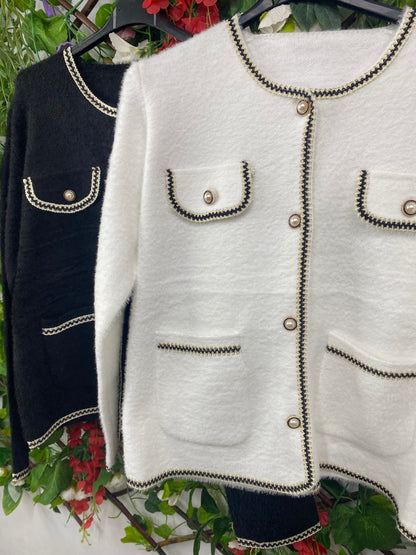 Cardigan Punto Ribete