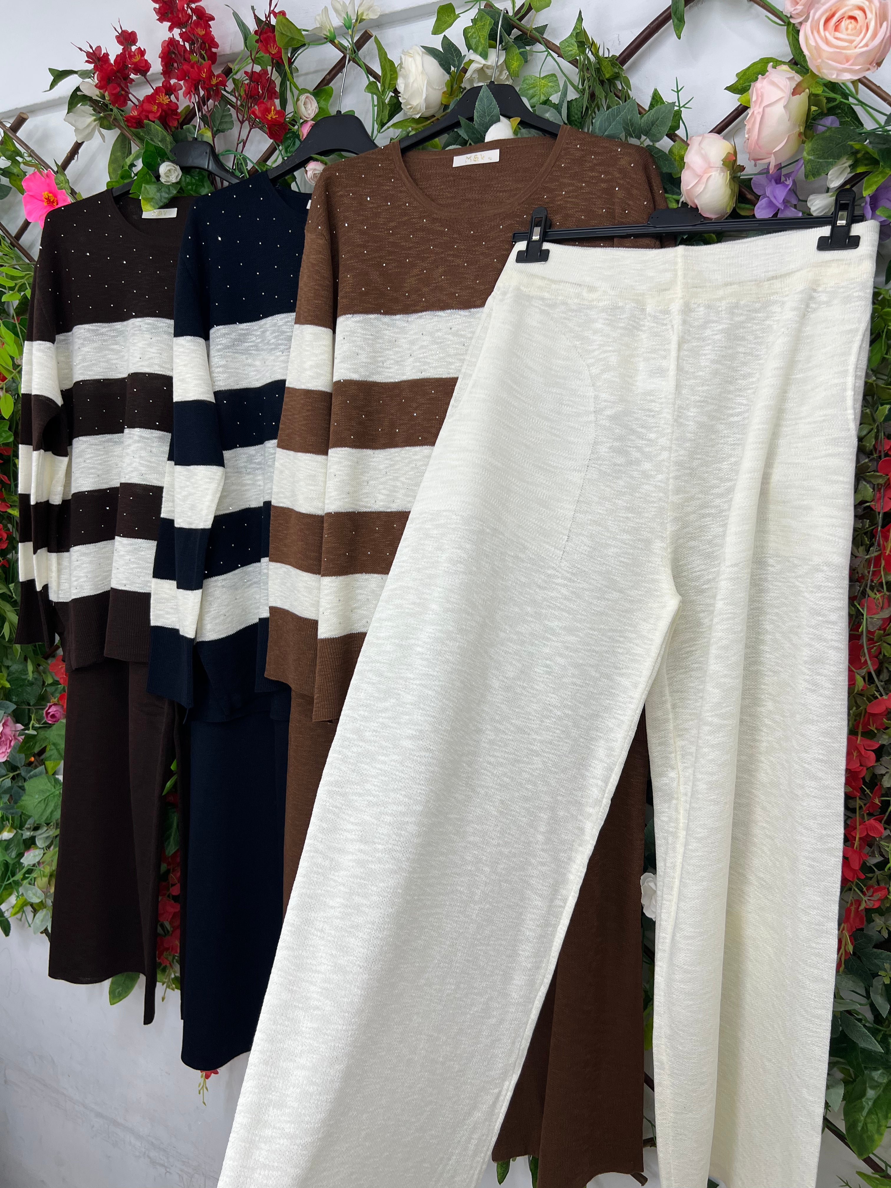Conjunto Hilo Rayas y Brillantes