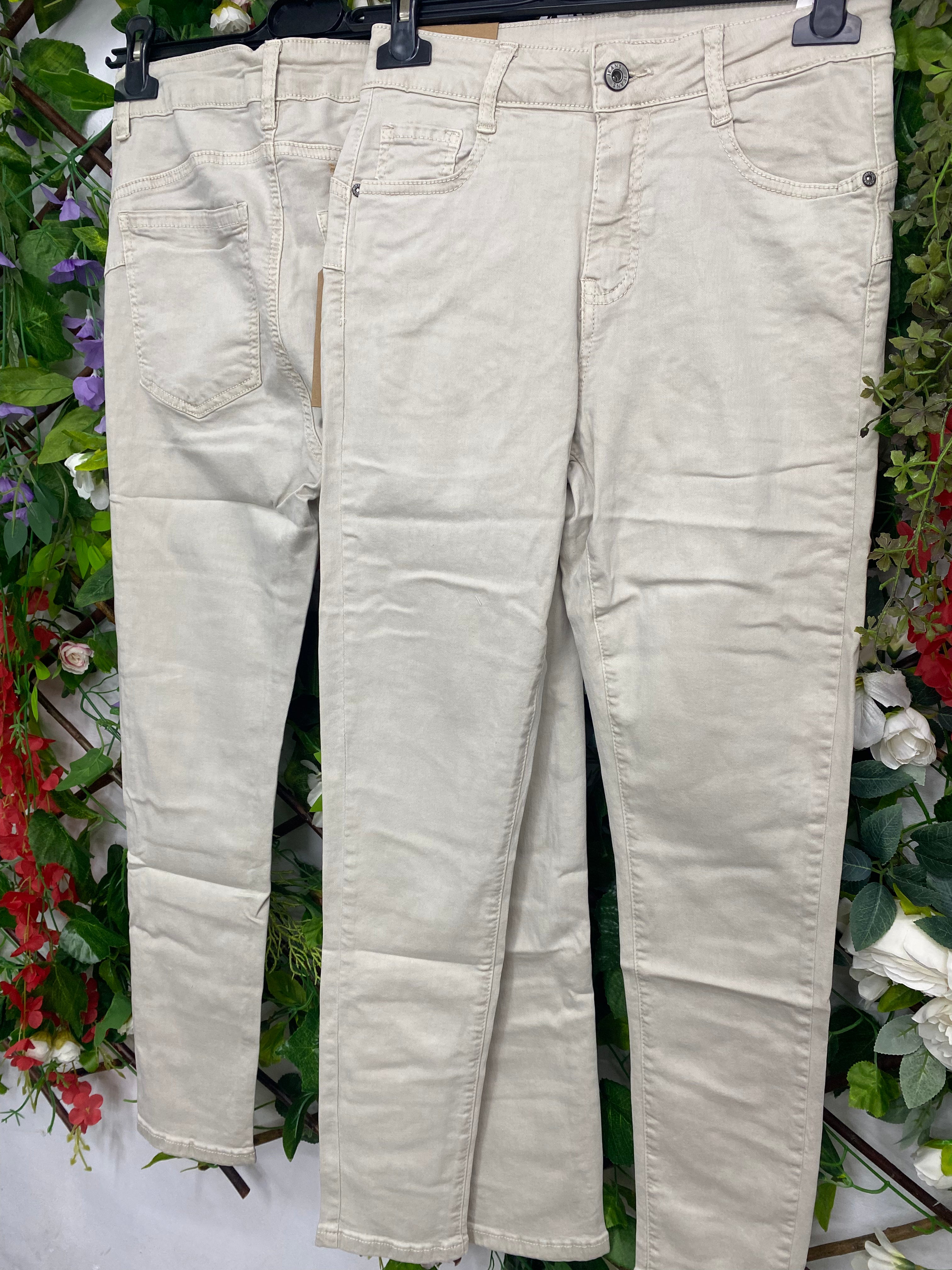 Vaquero Skinny Beige
