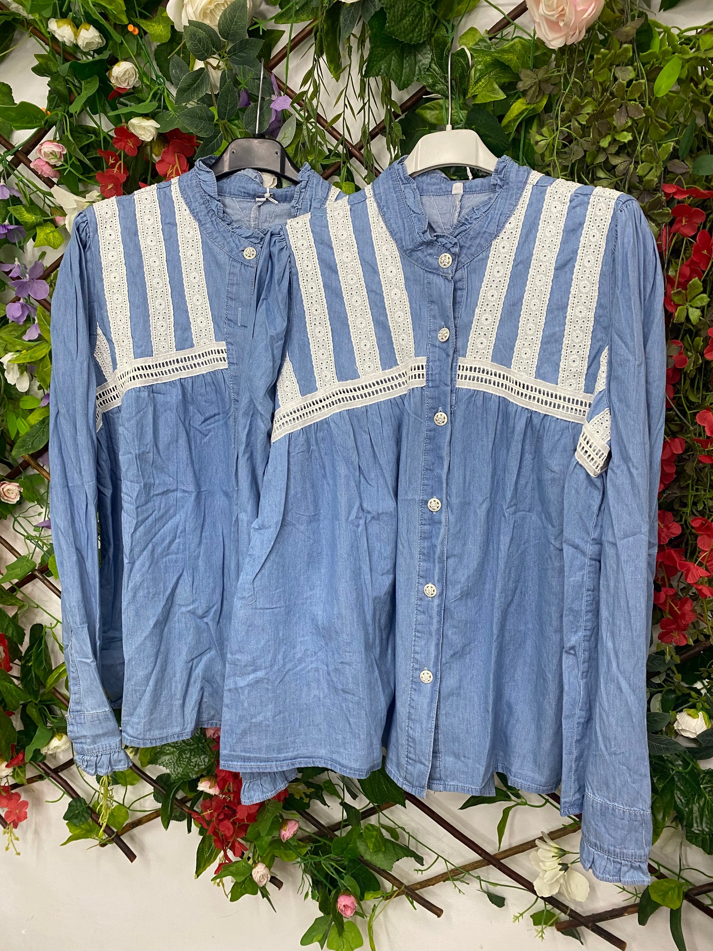 Camisa Vaquera Puntilla