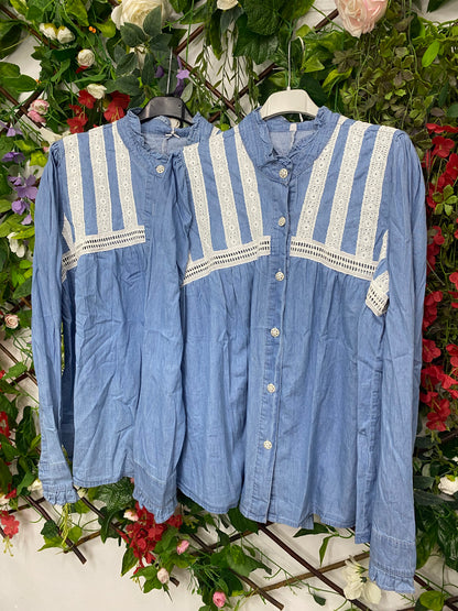 Camisa Vaquera Puntilla