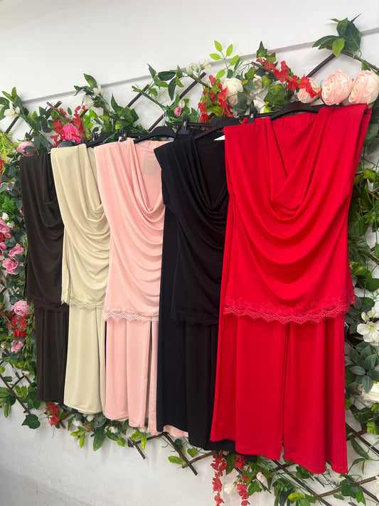 Conjunto Drapeado Encaje