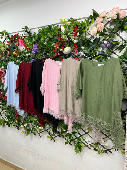 Blusa Puntilla Asimetrica