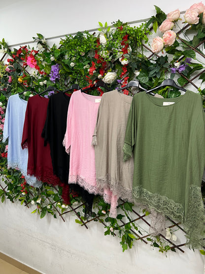 Blusa Puntilla Asimetrica