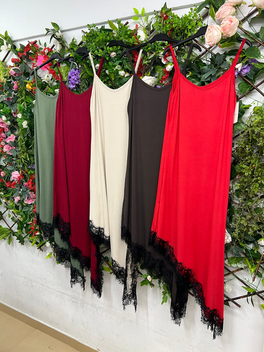 Vestido Puntilla Asimetrico