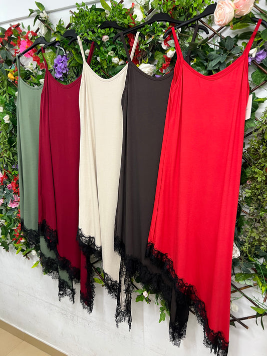 Vestido Puntilla Asimetrico