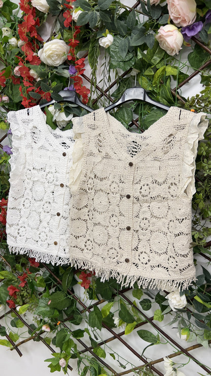 Chaleco Crochet Volantes