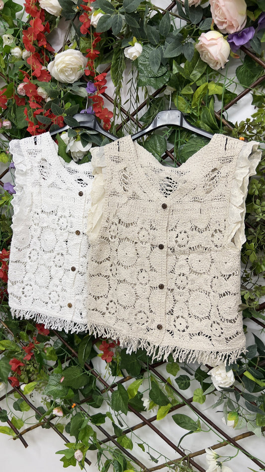 Chaleco Crochet Volantes