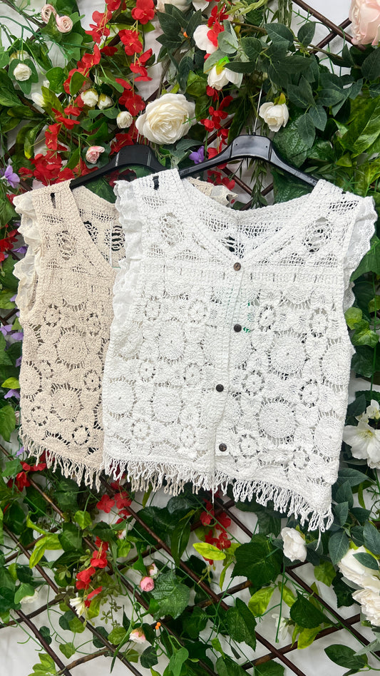 Chaleco Crochet Volantes